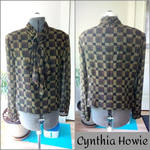 Cynthia Howie Silk Long Sleeved Blouse - Picture 1 of 10